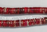 CDE601 15.5 inches 2*8mm heishi dyed sea sediment jasper beads