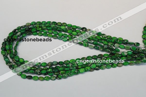 CDI178 15.5 inches 6*8mm oval dyed imperial jasper beads