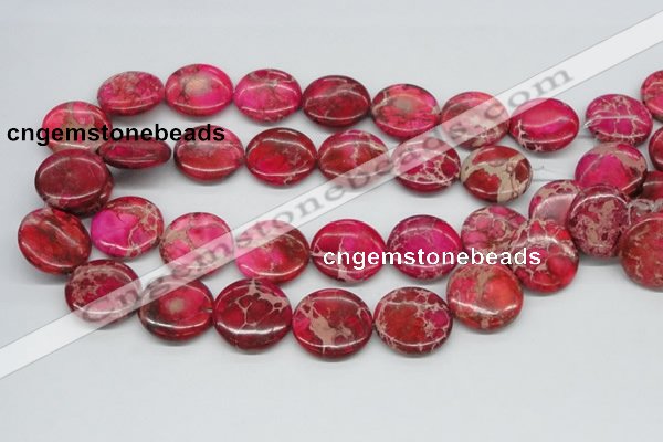 CDI18 16 inches 25mm flat round dyed imperial jasper beads wholesale