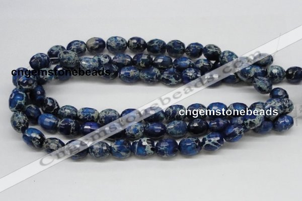 CDI49 16 inches 12*15mm faceted egg-shaped dyed imperial jasper beads