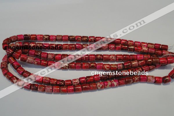 CDI595 15.5 inches 8*8mm tube dyed imperial jasper beads