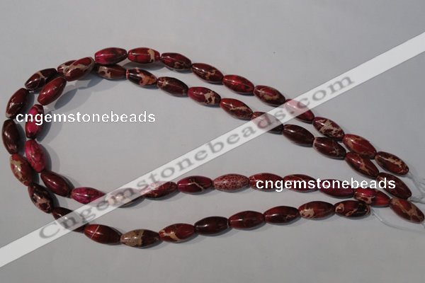 CDI778 15.5 inches 8*16mm rice dyed imperial jasper beads