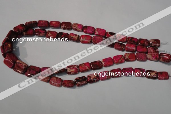 CDI796 15.5 inches 10*14mm rectangle dyed imperial jasper beads