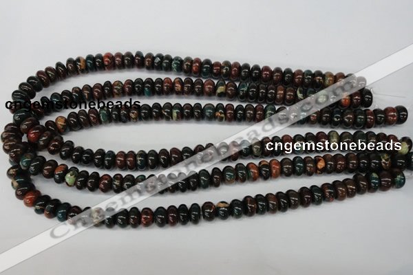 CDS196 15.5 inches 6*10mm rondelle dyed serpentine jasper beads