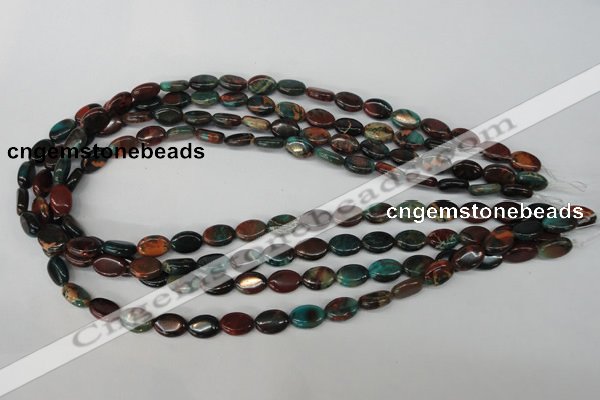 CDS205 15.5 inches 8*10mm oval dyed serpentine jasper beads