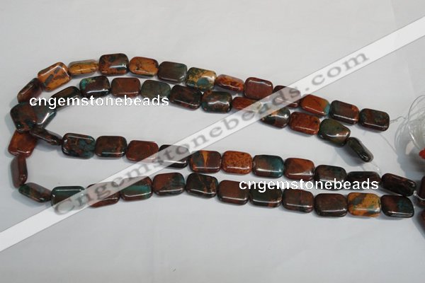 CDS265 15.5 inches 12*16mm rectangle dyed serpentine jasper beads