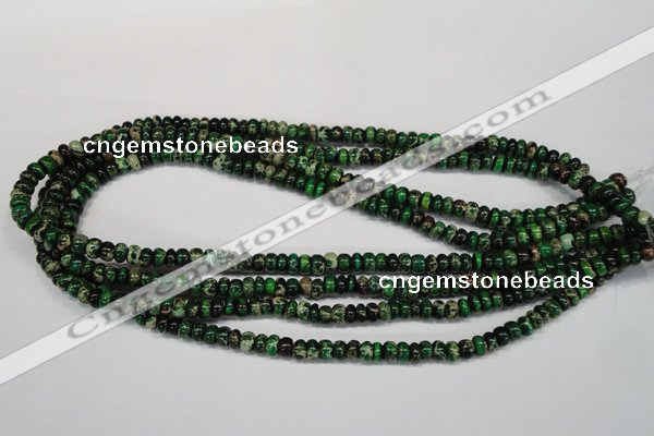 CDT160 15.5 inches 3*6mm rondelle dyed aqua terra jasper beads