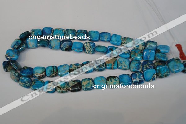 CDT300 15.5 inches 14*14mm square dyed aqua terra jasper beads