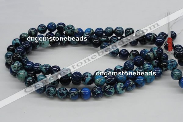 CDT45 15.5 inches 12mm round dyed aqua terra jasper beads wholesale