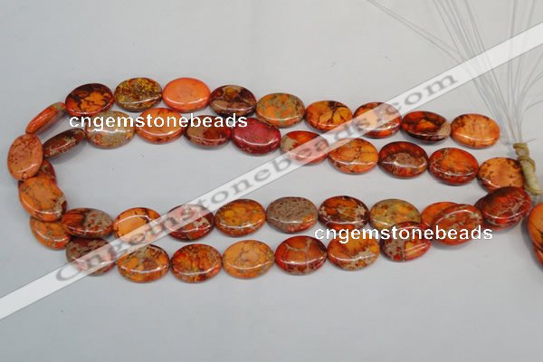 CDT532 15.5 inches 15*20mm oval dyed aqua terra jasper beads