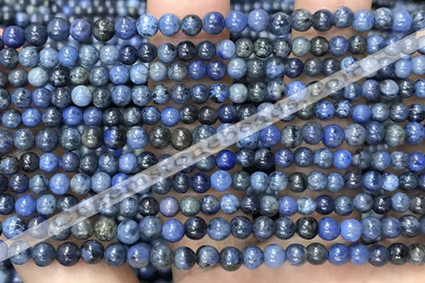 CDU350 15.5 inches 4mm round blue dumortierite beads wholesale