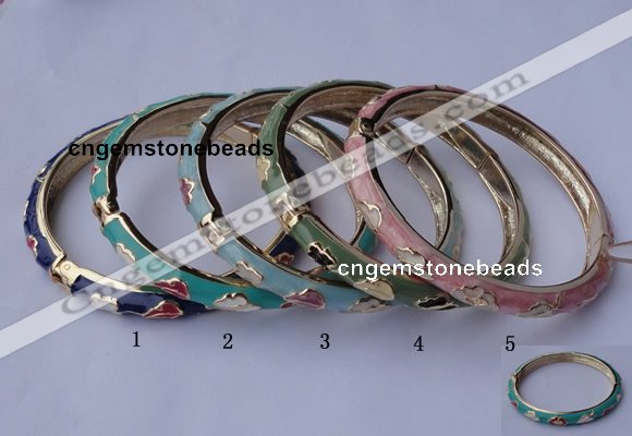 CEB03 5pcs 7mm width gold plated alloy with enamel bangles wholesale