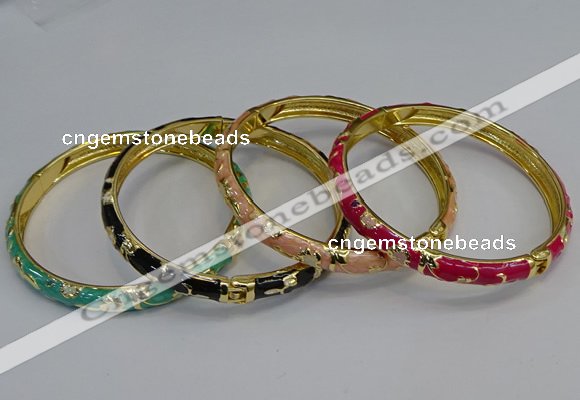 CEB106 7mm width gold plated alloy with enamel bangles wholesale