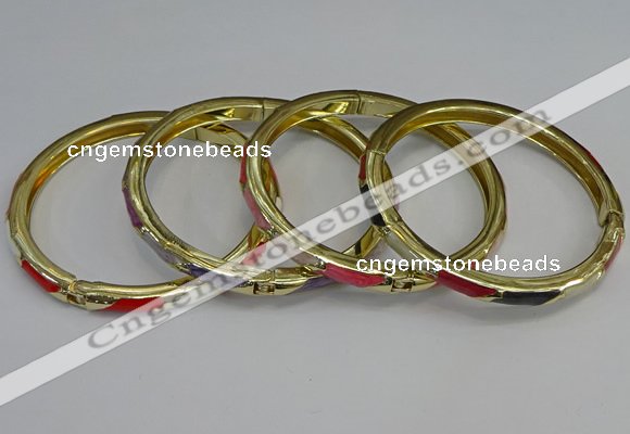 CEB109 7mm width gold plated alloy with enamel bangles wholesale