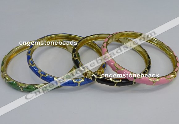 CEB111 6mm width gold plated alloy with enamel bangles wholesale