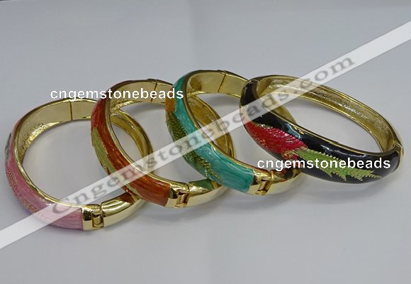 CEB128 16mm width gold plated alloy with enamel bangles wholesale