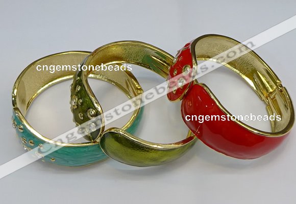 CEB138 28mm width gold plated alloy with enamel bangles wholesale