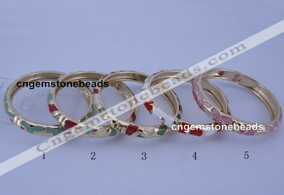 CEB30 5pcs 8mm width gold plated alloy with enamel bangles