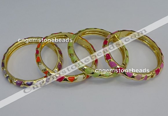 CEB53 7mm width gold plated alloy with enamel bangles wholesale