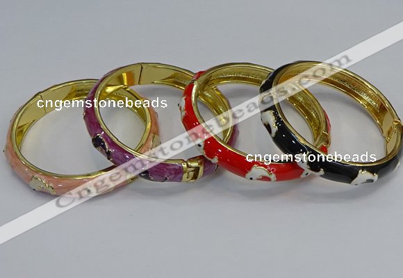 CEB63 9mm width gold plated alloy with enamel bangles wholesale