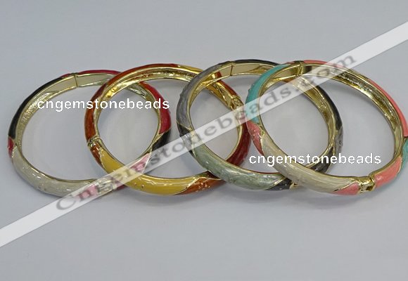 CEB68 6mm width gold plated alloy with enamel bangles wholesale