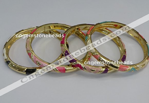 CEB69 6mm width gold plated alloy with enamel bangles wholesale