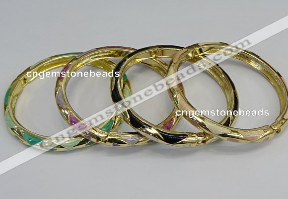 CEB71 6mm width gold plated alloy with enamel bangles wholesale