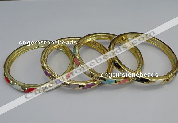 CEB72 6mm width gold plated alloy with enamel bangles wholesale