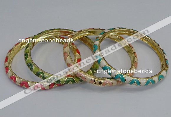 CEB74 6mm width gold plated alloy with enamel bangles wholesale