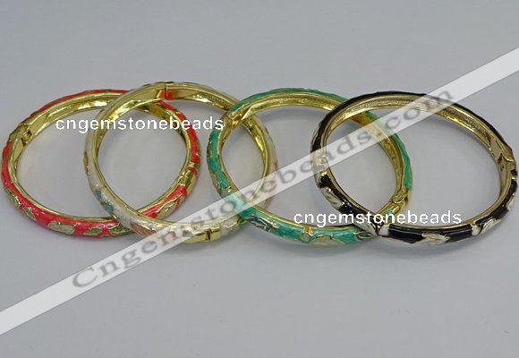 CEB79 6mm width gold plated alloy with enamel bangles wholesale