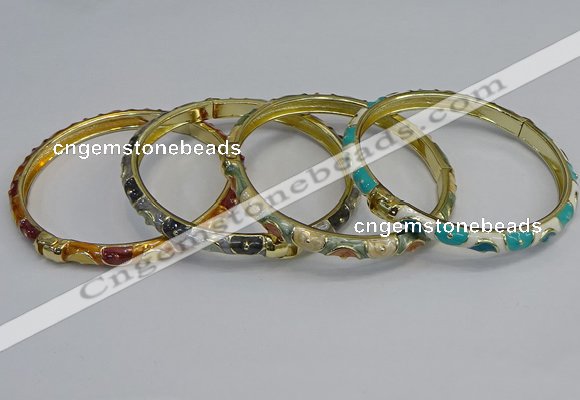 CEB80 6mm width gold plated alloy with enamel bangles wholesale