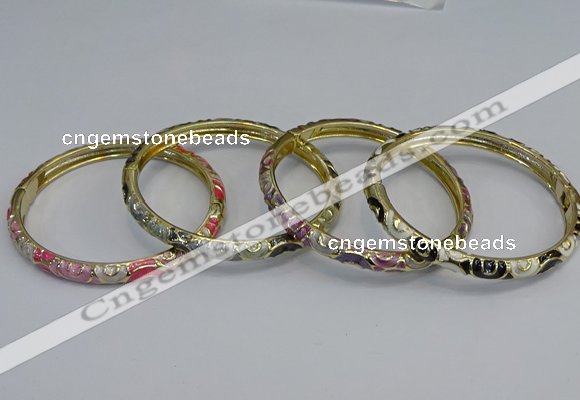 CEB96 6mm width gold plated alloy with enamel bangles wholesale