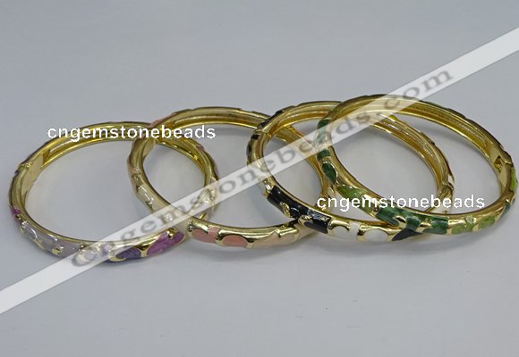 CEB97 6mm width gold plated alloy with enamel bangles wholesale