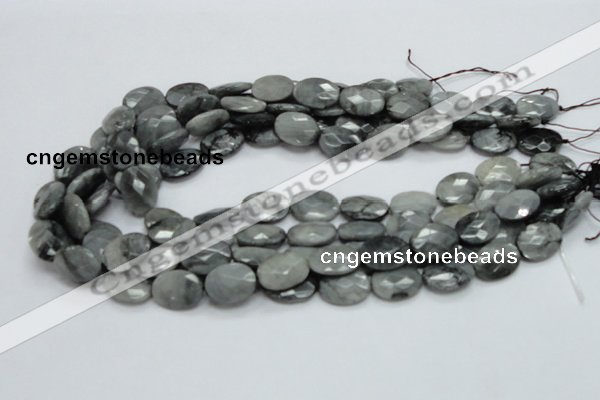 CEE51 15.5 inches 8*12mm faceted oval eagle eye jasper beads