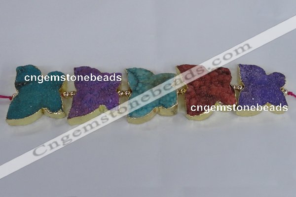 CFG1197 7.5 inches 40*45mm - 45*55mm butterfly druzy agate beads