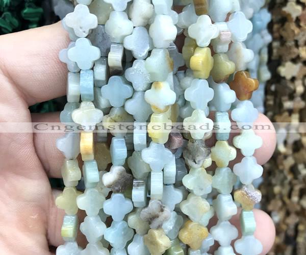 CFG1615 15 inches 8mm four leaf clover colorful amazonite beads