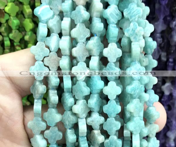 CFG1616 15 inches 8mm four leaf clover amazonite beads wholesale