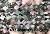 CFG1626 15 inches 8mm four leaf clover rhodonite beads wholesale