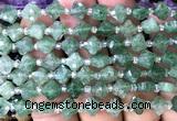 CFG1700 15 inches 8mm four leaf clover green strawberry quartz beads