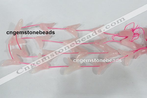 CFG501 15.5 inches 20*26mm carved flower rose quartz beads