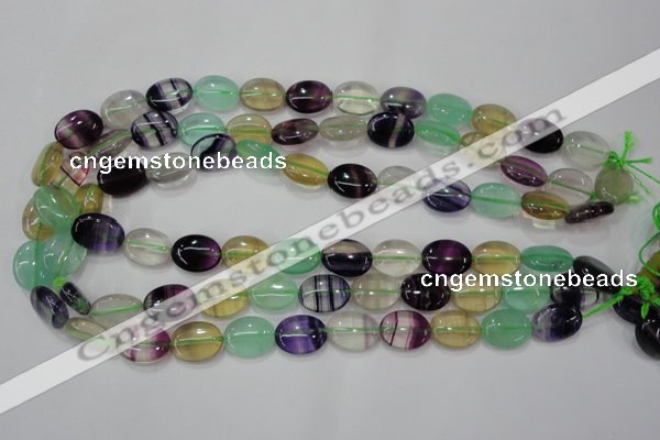 CFL776 15.5 inches 12*16mm oval rainbow fluorite gemstone beads