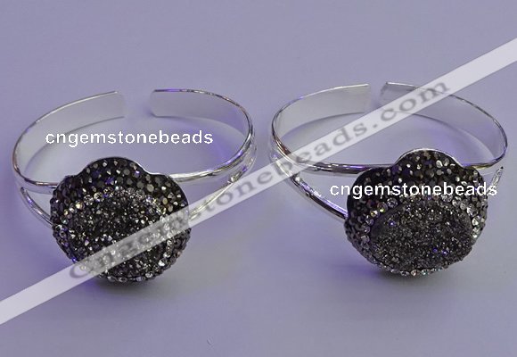 CGB2010 30mm flower druzy agate gemstone bangles wholesale