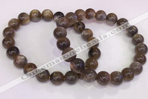 CGB4570 7.5 inches 10mm round black sunstone beaded bracelets