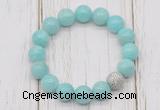 CGB5666 10mm, 12mm amazonite beads with zircon ball charm bracelets