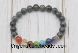 CGB6246 8mm kambaba jasper 7 chakra beaded mala stretchy bracelets