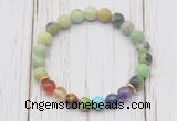 CGB6285 8mm Australia chrysoprase 7 chakra beaded mala stretchy bracelets