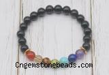 CGB6294 8mm golden obsidian 7 chakra beaded mala stretchy bracelets