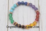 CGB6344 8mm 7 chakra gemstone beaded mala stretchy bracelets