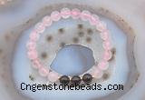 CGB6421 8mm round rose quartz & smoky quartz beaded bracelets