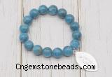 CGB6818 10mm, 12mm apatite beaded bracelet with alloy pendant